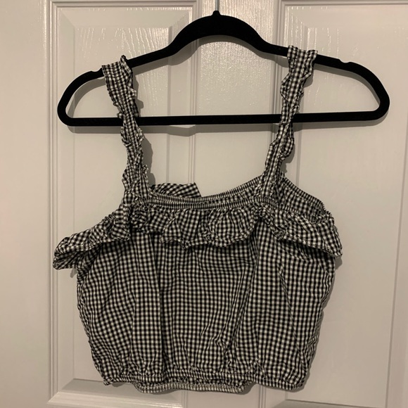 AE Ruffle Gingham Crop Tank Top - Picture 4 of 4